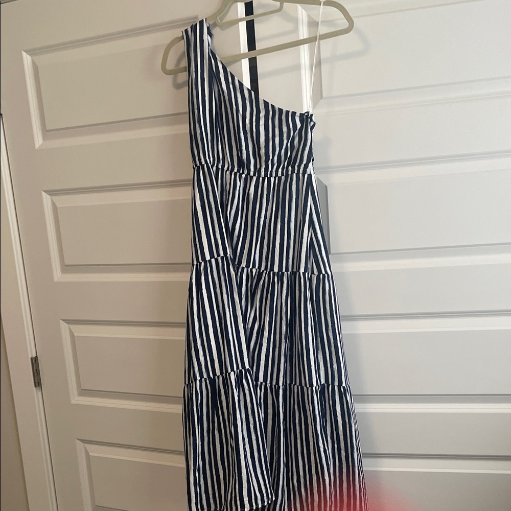 Maurices Navy and White One-Shoulder Dress - Picture 1 of 8